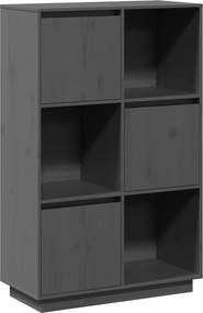vidaXL szürke tömör fenyőfa magasszekrény 74 x 35 x 117 cm