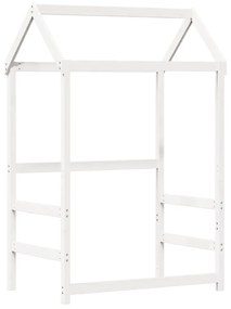 fehér tömör fenyőfa ágy és pad szett tetővel 75 x 190 cm