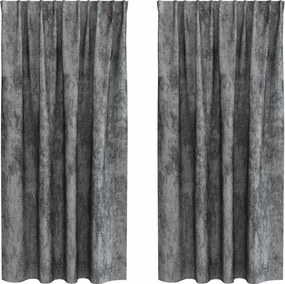 vidaXL Bársonyfüggönyök függönyökkel 2 pcs Szürke 175 x 140 cm Bársony