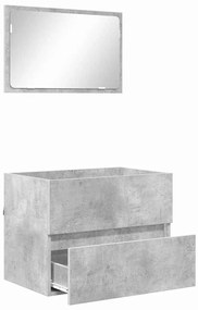 vidaXL Fürdőszoba bútor szett fiókkal tárolóval Beton Szürke Faanyag