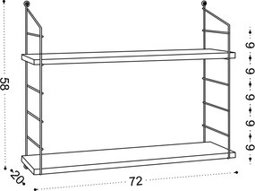 Armoni fali polc, fehér, 72 cm – TR775DCM1666