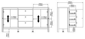 Fekete alacsony komód 152x80 cm Madrid – Tvilum