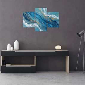 Kép - Világoskék márvány arannyal II. (90x60 cm)