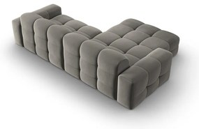 Szürke bársony sarokkanapé (bal oldali) Kendal – Micadoni Home