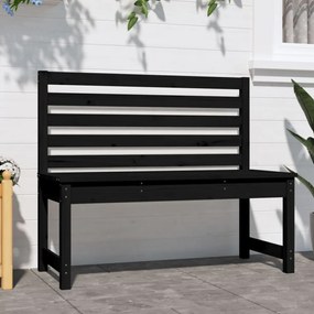 fekete tömör fenyőfa kerti pad 109 cm