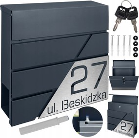 Antracit Doboz Gravírozott Laminált Címmel Modern Design