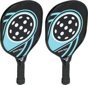 SPORTNOW Pickleball Ütőkészlet 4 Ütővel, 4 Labdával, Ergonomikus Markolatú Táskával, Beltéri és Kültéri Használatra, Kezdők és Hétvégi Játékosok Számá