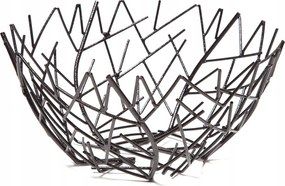 Kerek gyümölcstál, fekete-barna