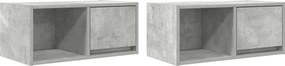 vidaXL 2 db betonszürke szerelt fa TV-szekrény 60x31x25,5 cm