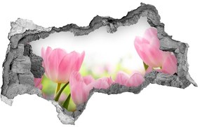 3d-s lyukat fali matrica Rózsaszín tulipánok nd-b-76412458