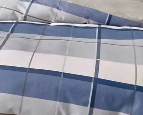 Flanel ágyneműhuzat Homa BELINA BLUE SQUARE 7 részes 140x200 cm