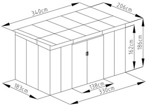 G21 Kerti tároló ház GRAH 700 - 340 x 206 cm antracit