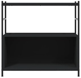 fekete szerelt fa és vas könyvespolc 80 x 30 x 78,5 cm