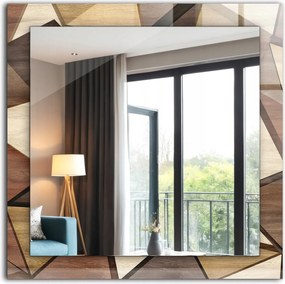 Falra akasztható dekoratív tükör Fa geometrikus minták 60x60 cm