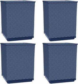 vidaXL 4 db kékszürke polipropilén növénytartó 30 x 30 x 37 cm