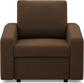Zeus fotel, döntött kartámasz, szövet anyag, hab töltet, barna