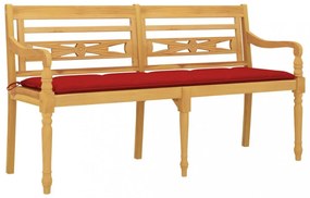 tömör tíkfa Batavia pad piros párnával 150 cm