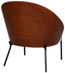 Canelas fotel, világosszürke sötétbarna háttal és fekete lábakkal