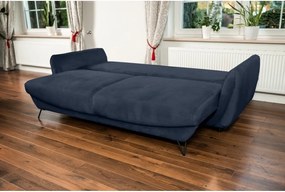 Kék zsenília kinyitható-tárolóhelyes kanapé 236 cm Silva – ELTAP