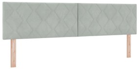 Boxspring Ágy Mattal és LED Fénnyel Szürke 180x200 cm Bársonyos