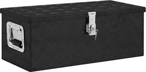 vidaXL fekete alumínium tárolóláda 70 x 31 x 27 cm
