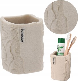 Fürdőszobai Bögre Fogkefe Rendező Paszta kozmetikai tartály bézs