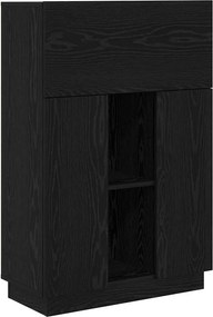 vidaXL Asztal polcokkal Fekete tölgy 71.5 x 31.5 x 106.5 cm Faanyag