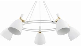 Argon 2117 - Csillár rúdon CHARLOTTE 5xE27/15W/230V fehér/arany