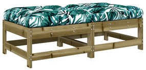 vidaXL 2 db impregnált fenyőfa kerti lábzsámoly párnával