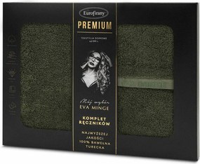 Törölköző szett dobozban 3db-os Venus olíva sötét 550 g/m2 Eva Minge