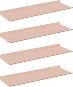 vidaXL Lebegő polc 4 pcs Rózsaszín 60 x 18 x 2,5 cm Acél