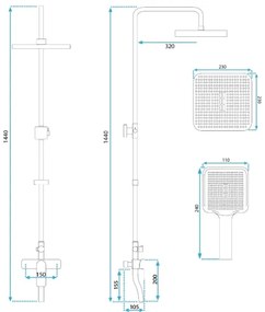 REA-P7841 - ARGUS zuhanyszett csapteleppel, szálcsiszolt arany