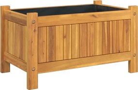 vidaXL tömör akácfa kerti virágtartó béléssel 54 x 31 x 30 cm