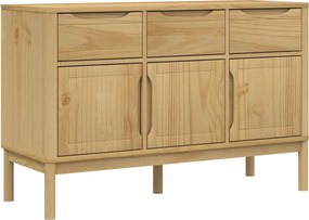 vidaXL FLORO viaszbarna tömör fenyőfa tálalószekrény 114 x 43 x 74 cm