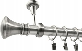 Függönykarnis Szimpla Mennyezeti Fém 25 mm Ezüst nikkel 140 cm MIX végek