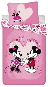 Gyermek ágynemű - Mickey and Minnie „Love” micro, 140 x 200 cm, 70 x 90 cm