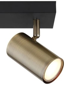 Globo 57911-2M - ROBBY 2xGU10/35W fekete/messing spotlámpa