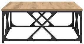 Dohányzóasztal kézműves tölgy 70 x 70 x 30 cm Faanyag