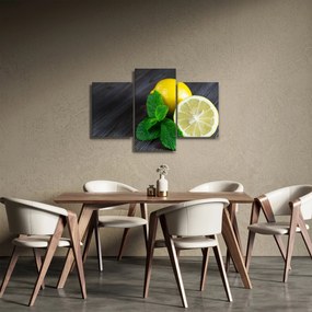 Citrom és a menta az asztalon képe (90x60 cm)