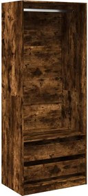 vidaXL füstös tölgy színű szerelt fa ruhásszekrény 80 x 50 x 200 cm