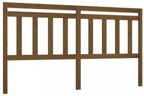 mézbarna tömör fenyőfa ágy fejtámla 206 x 4 x 100 cm