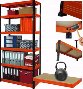 Műhelypolc fém állvány Helios 196x75x30cm 6Px175kg Erős Lengyel