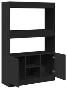 fekete szerelt fa magasszekrény 92 x 33 x 140 cm