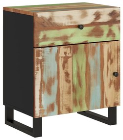 Tömör újrahasznosított és szerelt fa éjjeliszekrény 50x33x60 cm