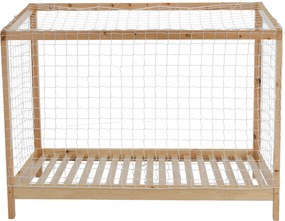 Montessori ágy, természetes/fehér/kék/piros, 90x200, FUTAL