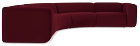 Borvörös bársony sarokkanapé Ekahi – Makamii