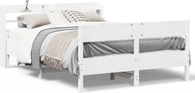 vidaXL fehér tömör fenyőfa ágy matrac nélkül 160 x 200 cm