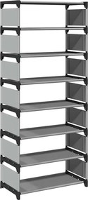 vidaXL fekete nem szőtt szövetből cipőállvány 8 szintes 54x28x124 cm