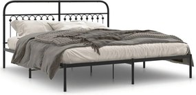vidaXL fekete fém ágykeret fejtámlával 183 x 213 cm