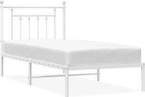 vidaXL fehér fém ágykeret fejtámlával 90x200 cm
